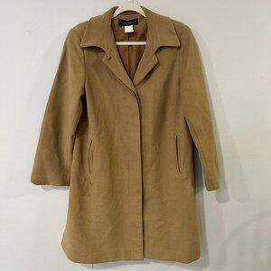 Vintage Harve Bernard Wool Peacoat Tan Button Down Women’s Size Medium